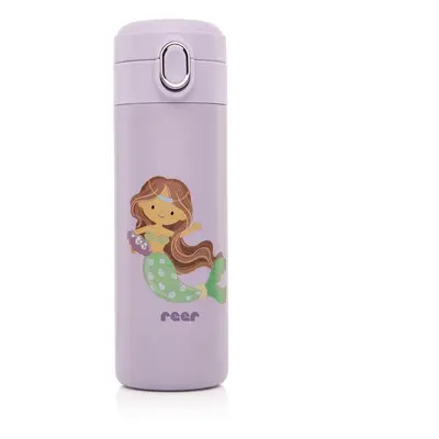 Gourde en acier inoxydable avec paille en silicone pour enfants, violet, 350 ml, Reer