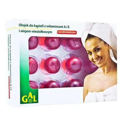 GAL, huile de bain avec vitamines A et E et huile d'onagre, 12 capsules de gélatine