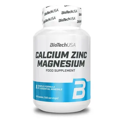 Calcium Zinc Magnésium, 100 comprimés, BioTech USA