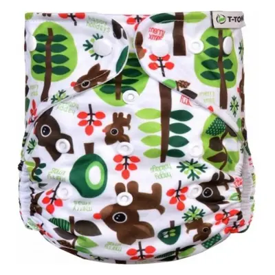 T-TOMI AIO couches-culottes - set de change boutons-pression Trees 1 × 2 pcs, culotte de protect