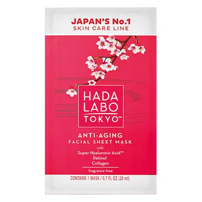 Masque anti-âge sans parfum à base d'acide hyaluronique, 20 ml, Hada Labo Tokyo