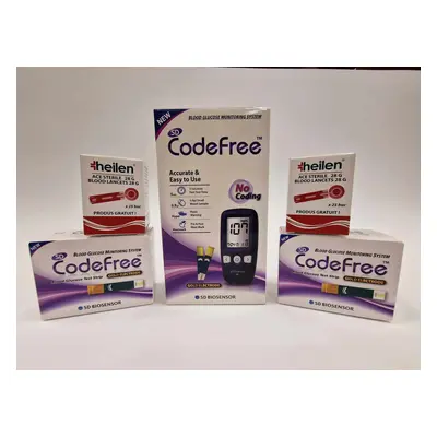 Glucomètre CodeFree SD + 2 x tests de glycémie, 50 pièces, CodeFree