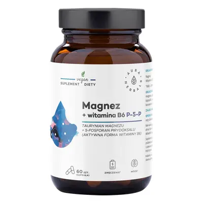 Aura Herbals Magnésium + Vitamine B6 (P-5-P), 60 gélules