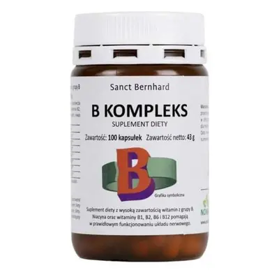 Complexe de vitamines B (niacine, B1, B2, B6, B12) 100 gélules Sanct Bernhard