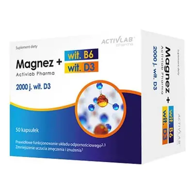 Activlab Pharma Magnésium B6 + D3, 50 gélules