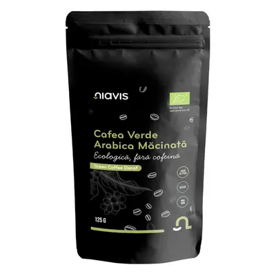 Café vert Arabica moulu sans caféine Bio, 125 g, Niavis