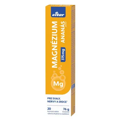 Vitar MAGNESIUM 375 mg avec arôme ananas 20 comprimés effervescents