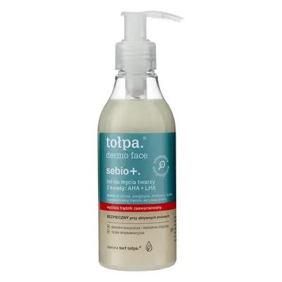 Tolpa Dermo Face Sebio+, gel nettoyant visage 2 acides : AHA+LHA, 195 ml