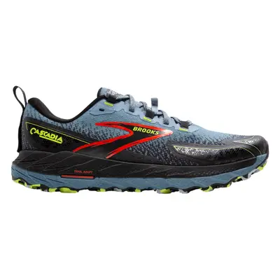 Baskets Brooks Cascadia 18 Bleu Noir Jaune AW24, Taille 46,5 - EUR