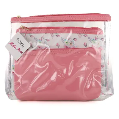 Royal Melba Rose Trousse de toilette avec fermeture à glissière (Ensemble de 3)