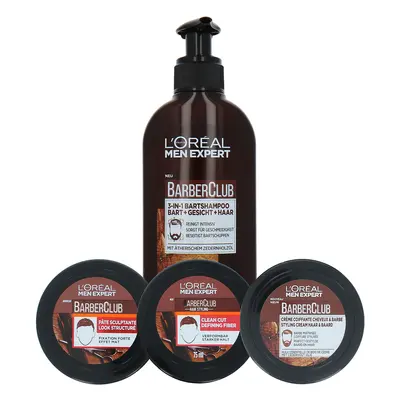 L'Oréal Men Expert BarberClub Set - Styling Cream-Defining Fiber-Sculpting Paste-Shampoo - 75-75