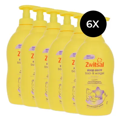 Zwitsal Slaap Zacht Bad Gel de bain et de lavage Dormez doucement - 6 x 400 ml