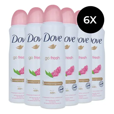 Dove Go Fresh Pomegranate and Lemon Verbena Deodorant Spray - ml (Ensemble de 6)