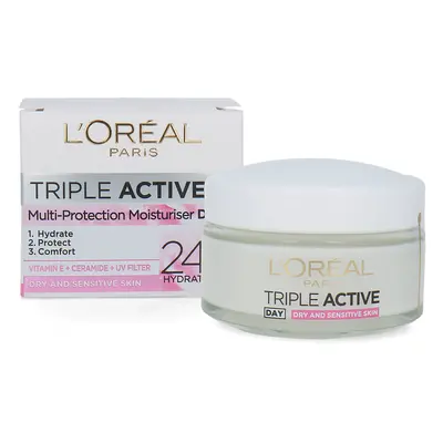 L'Oréal Triple Active Crème de jour - 50 ml (Pour les peaux sèches et sensibles)