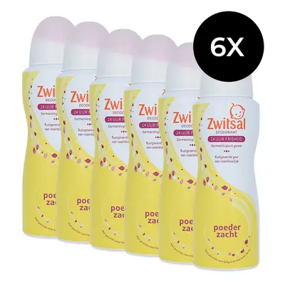 Zwitsal Deodorant Spray - 6 x 100 ml (Poudre douce)