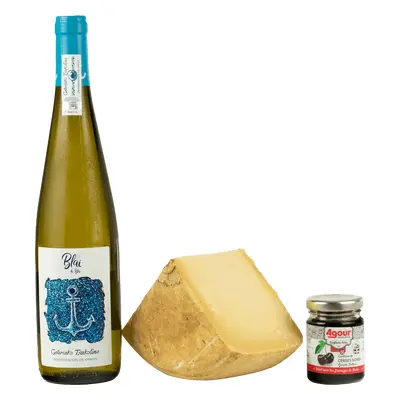 Coffret Ossau-iraty Aop X Txakoli De Getaria Portion 1kg + Confiture De Cerises 100g + 1 Bouteil