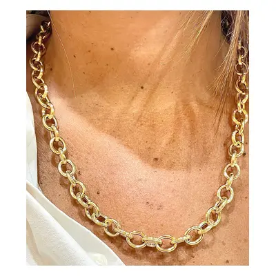 Collier maille Créole jaseron or jaune - Collier Vintage - bijou de luxe certifié