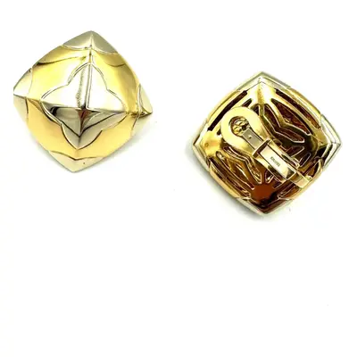 BVLGARI. Collection "Pyramide", boucles d'oreilles 2 ors 18K - Boucles d'oreilles Bulgari - bijo