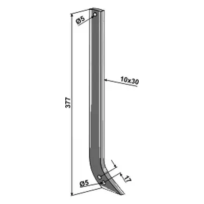 Dent cultivateur Schmotzer Droite 10x30mm Adaptable