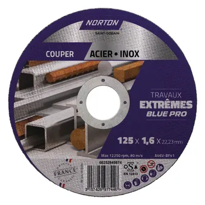 Disque a tronconner metal/inox fin plat 125x1,6x22,2 extreme