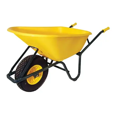 Brouette hercule 100 litres polypropylene jaune roue gonflee