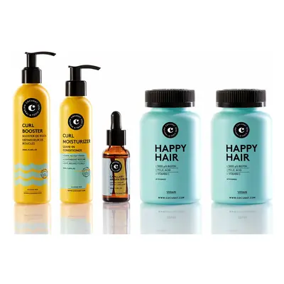 Curl's essentials definition & growth - Happy Hair, Capillary Argan Serum & Curly Method - COCUN