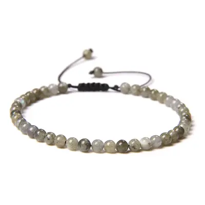 Bracelet Labradorite - Pierres boules 4mm cordon ajustable