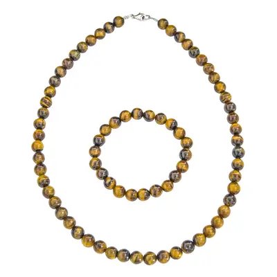 Parure Oeil de tigre - Pierres Boules 8mm