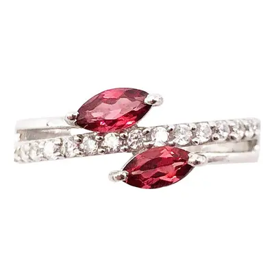 Bague Grenat rouge "Valentine" - Argent 925