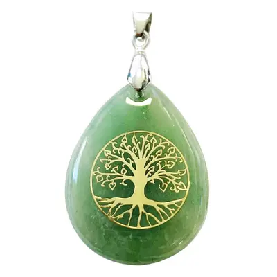 Pendentif Aventurine verte - Goutte Arbre de vie