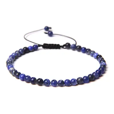 Bracelet Sodalite - Pierres boules 4mm cordon ajustable