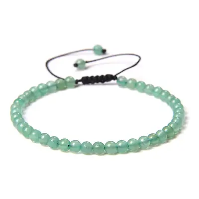 Bracelet Aventurine verte - Pierres boules 4mm cordon ajustable