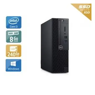 Dell Optiplex 3060 SFF i3 Gen 8 - 8Go RAM 240Go SSD Windows 10