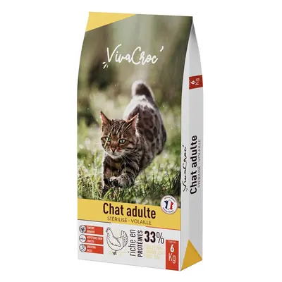 Croquettes Chat VivaCroc Adulte Stérilisé Poulet 6 kg