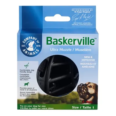 Muselière pour chien noire caoutchouc thermoplastique Baskerville Ultra Taille 1