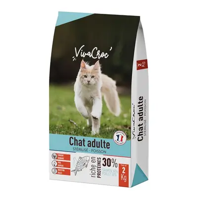 Croquettes Chat VivaCroc Adulte Stérilisé Saumon 2 kg