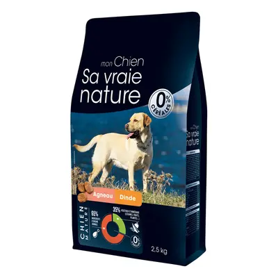 Croquettes Chien Mature Sans Céréales Sa Vraie Nature Agneau Dinde Poulet 2,5 kg