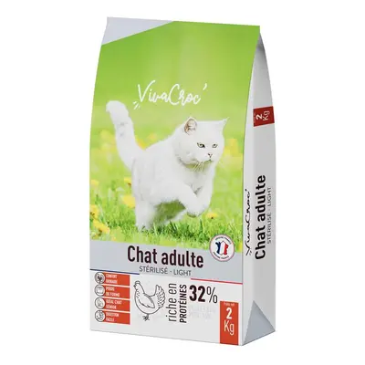 Croquettes Chat VivaCroc Adulte Stérilisé Light Poulet 2 kg