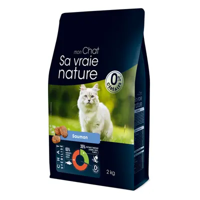 Croquettes Chat Stérilisé Sans Céréales - Sa Vraie Nature Saumon - 2 kg