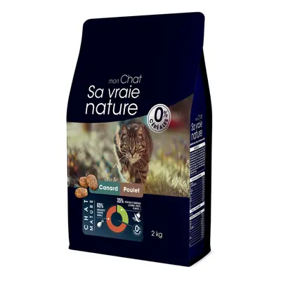 Croquettes Chat Senior Sans Céréales - Sa Vraie Nature Canard et Poulet - 2 kg