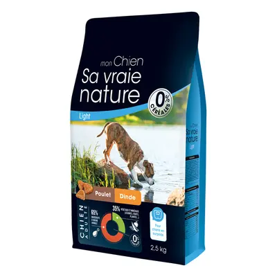 Croquettes Chien Sans Céréales Sa Vraie Nature Poulet Dinde LIGHT 2,5 kg