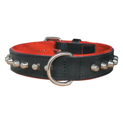 Collier Chien Zolux Collier Cuir Bouledogue noir/rouge 45 cm