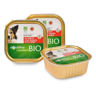 Barquette Chien Équilibre & Instinct bio Bœuf 300 gr