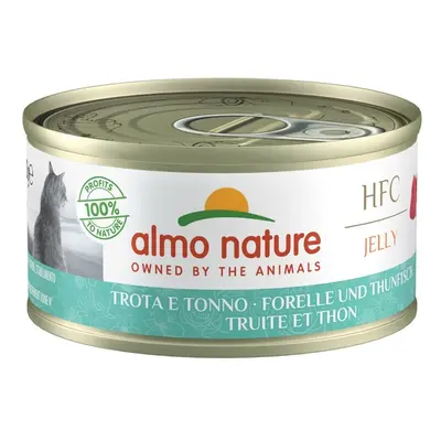 Boîte Chat Almo Nature HFC Jelly Truite et Thon 70 gr