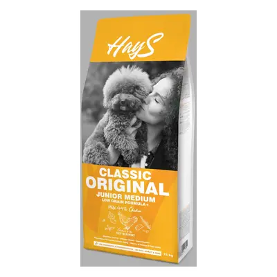 Croquettes Chiot Medium Low Grain Hays Classic au poulet 15 kg