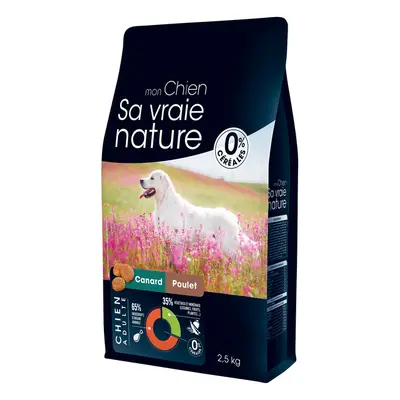 Croquettes Chien Sans Céréales Sa Vraie Nature Canard Poulet Faisan 2,5 kg