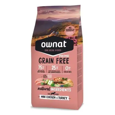 Croquettes Chien - Ownat Grain Free Prime Adulte Mini sans céréales Dinde & Poulet 1k