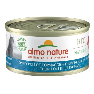 Boîte Chat Almo Nature HFC Cuisine Thon, Poulet et Fromage 70 gr