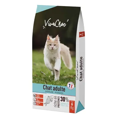 Croquettes Chat VivaCroc Adulte Stérilisé Saumon 6 kg