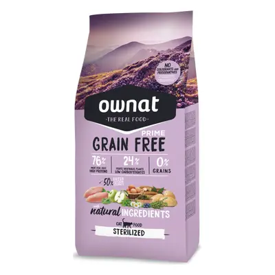 Croquettes Chat - Ownat Grain Free Prime Adulte stérilisé sans céréales - Dinde & Pou